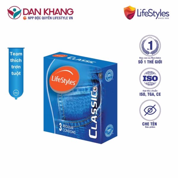 Bao Cao Su Classic Thiết Kế Mỏng Ôm Sát Cao Cấp (3 Bao/Hộp) - Lifestyles