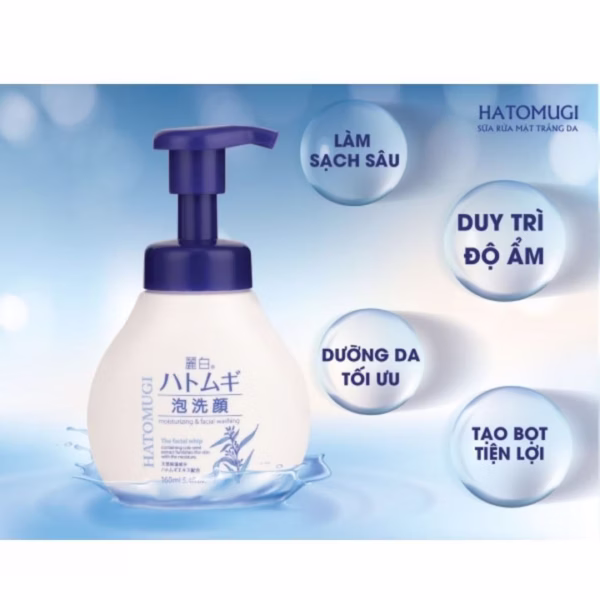Sữa Rửa Mặt Tạo Bọt Dạng Vòi 160Ml-Hatomugi
