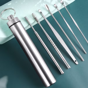 Bộ Lấy Ráy Tai 6 Món Hộp Inox - Su