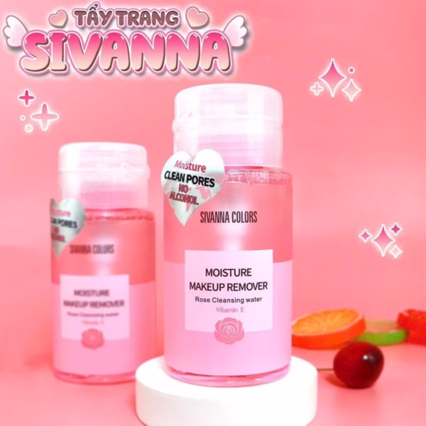 Nước Tẩy Trang Sivanna Hồng Nắp Nhấn Tiện Dụng Thái Lan 180Ml - Gdn