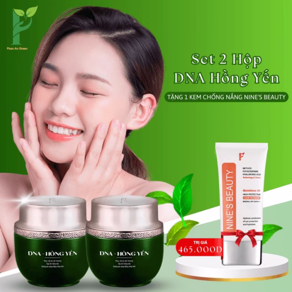 Set 2 Hộp Kem Dưỡng Da Dna Hồng Yến - Phục Hồi, Cấp Ẩm, Trắng Hồng & Mịn Màng - Phan An Green