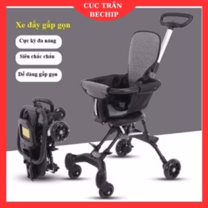 Xe Đẩy Gấp Gọn, Xe Đi Siêu Thị, Du Lịch Cho Bé (Tặng Kèm Đệm Ghế, Có Thể Đảo Chiều) Ctb655 - Bechip
