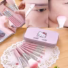 Bộ Cọ Trang Điểm 7 Món Nhỏ Xinh Màu Hồng Kèm Hộp Đựng Hello Kitty - Ảnh 7