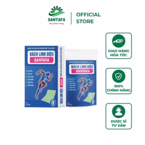 Miếng Dán Giảm Đau Vai Gáy, Xương Khớp, Bong Gân, Đau Do Chấn Thương Bách Linh Diệu Santafa - Hộp 10 Miếng - Santafa
