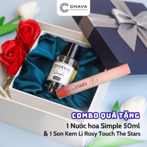[Combo Quà Tặng] 1 Nước Hoa Simple 50Ml + 1 Son Kem Lì Rosy Touch The Stars - Chava