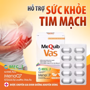 Mequib Vas Hỗ Trợ Ngăn Lão Hóa Tim Mạch, Ngừa Xơ Vữa Động Mạch (60 Viên)