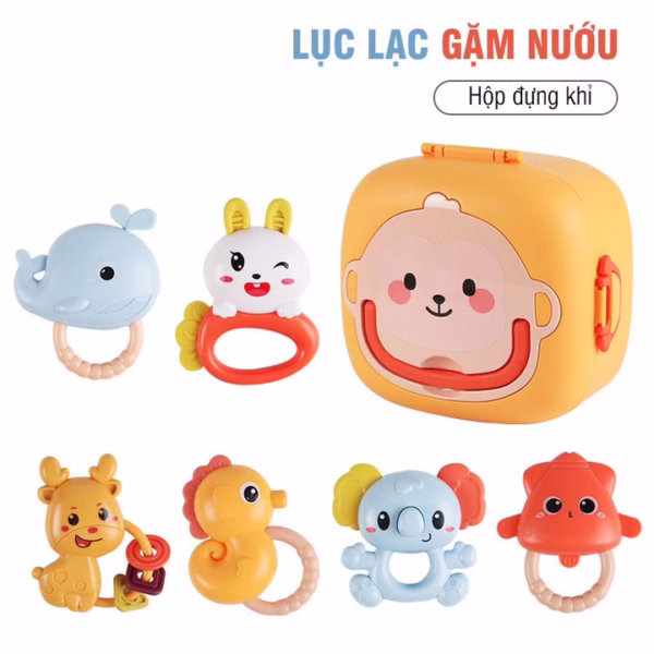 Lục Lạc Gặm Nướu Cho Bé Aiyingle 6 Món Có Hộp Đựng 55545 - Lady'S Passion