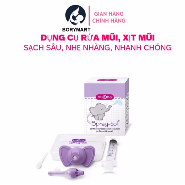 Rửa Mũi Tai Voi Buona Spray - Sol, Dụng Cụ Xịt Rửa Mũi Chuyên Dụng Cho Trẻ Em