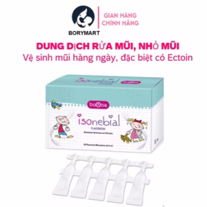 Dung Dịch Rửa Mũi Cho Bé Chứa Ectoin - Hộp 20 Ống 5Ml, Không Chứa Chất Bảo Quản Buona Isonebial