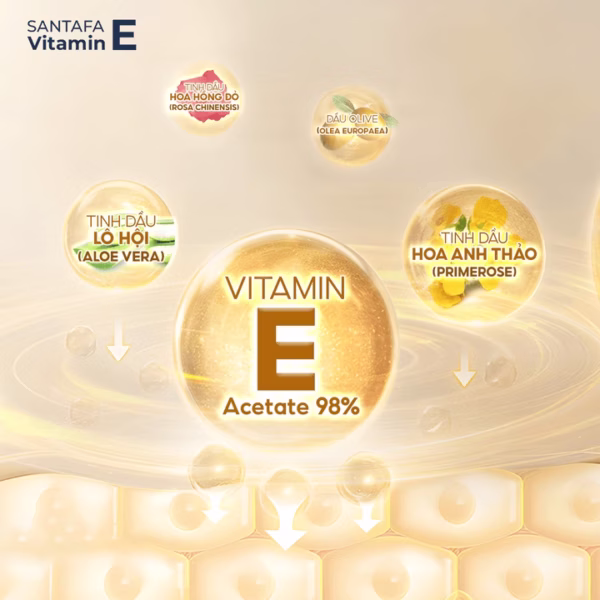 Viên Uống Vitamin E Thiên Nhiên Giảm Nám Tàn Nhang, Làm Chậm Lão Hoá, Giảm Rụng Tóc, Sáng Da Santafa Hộp 30 Viên