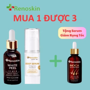 Combo Tái Tạo Da Tặng Serum Giảm Rụng Tóc Inoca Renoskin