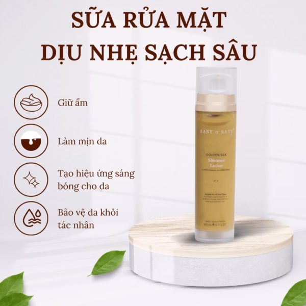 Sữa Dưỡng Thể Thuần Chay Hữu Cơ Golden Silk Shimmer Lotion 180Ml - Sasy N Savy