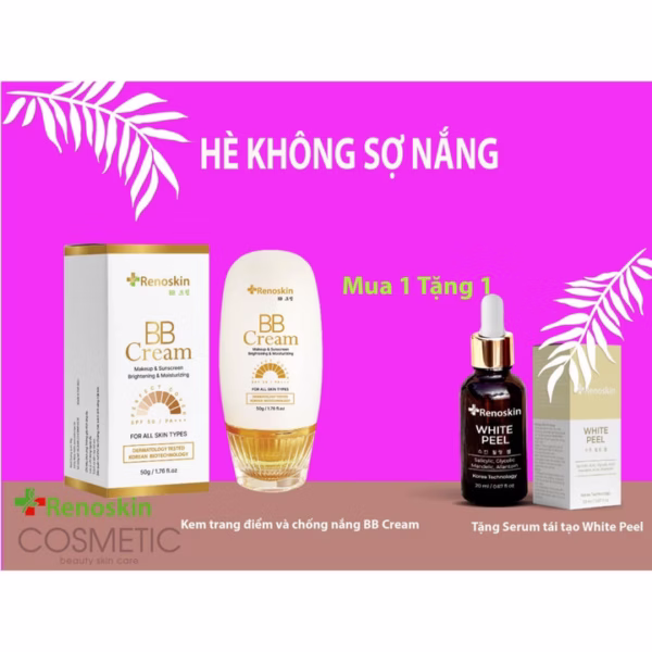 [Mua 1 Tặng 1] Combo Hè Không Sợ Nắng - Kem Trang Điểm Và Chống Nắng Bb Cream Hàn Quốc 50G