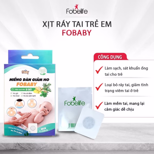 Miếng Dán Giảm Ho Fobaby Cho Bé - Fobelife