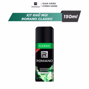 Xịt Khử Mùi Romano Classic 150Ml
