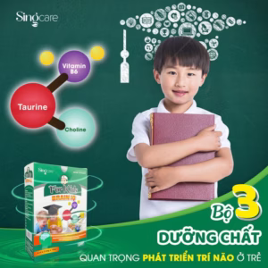 Combo 5 Hộp Ống Uống For Kids Brain Iq Bổ Sung Taurine,Choline, Vitamin B6 Hổ Trợ Phát Triển Trí Não 20 Ống- Singcare
