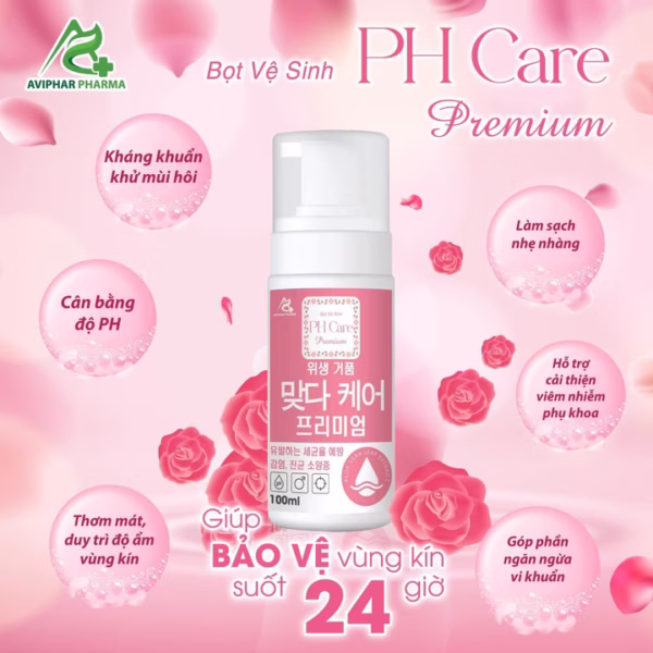 Comb0 10 Chai Bọt Vệ Sinh Phụ Nữ Ph Care Premium Giúp Khử Mùi, Giảm Ngứa, Chống Viêm 100Ml - Dược Phẩm Aviphar