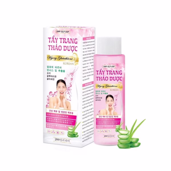 Nước Tẩy Trang Thảo Dược Hồng, Xanh Dành Cho Da Dầu, Da Khô Và Nhạy Cảm Hyory Glutathione Korean 200Ml-Bidopharma Usa