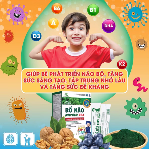 Cốm Bổ Não Aviphar Dha Hộp 20 Gói- Dược Phẩm Aviphar
