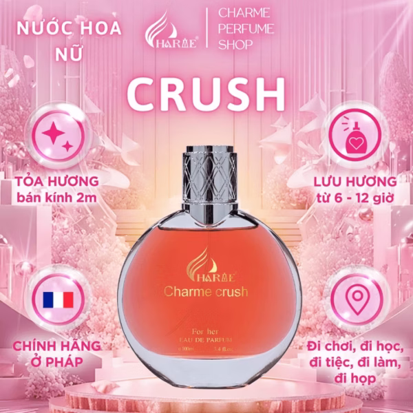 Nước Hoa Nữ Charme Crush 100Ml - Phiên Bản Mới Charme Chance Lưu Hương Lâu Phong Cách Nữ Tính, Tươi Mát