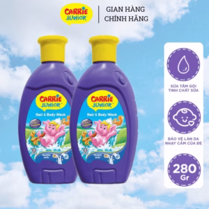 Combo 2 Sữa Tắm Gội Cho Bé Carrie Junior Chiết Xuất Trái Cây Thiên Nhiên Tính Chất Sữa 280G