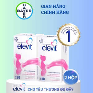 [Bayer] Combo 2 Hộp Vitamin Bầu Tổng Hợp Elevit Bổ Sung Vitamin Và Khoáng Chất Cho Phụ Nữ Mang Thai Và Sau Sinh Hộp 30 Viên X2