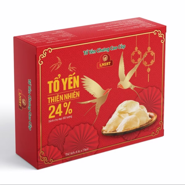 Yến Sào I,Nest Hộp Quà 6 Lọ X 70Ml (Có Đường)