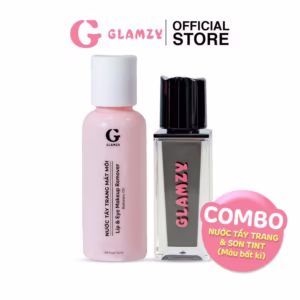 Combo Nước Tẩy Trang Mắt Môi Dịu Nhẹ 50Ml Và Son Tint Bóng Bền Màu 4G - Glamzy