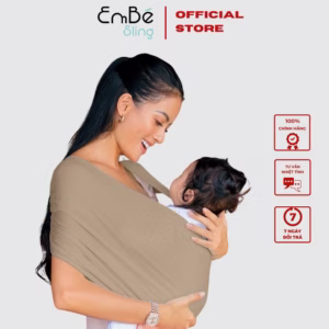 Địu Vải Màu Mocha Dòng Flex Và Flex Plus Dưới 75Kg Cho Bé Từ 0-24 Tháng Tuổi - Địu Vải Cao Cấp Embé Sling
