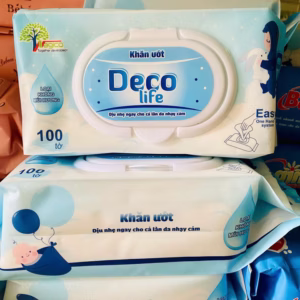 Khăn Ướt Deco Life Không Mùi Sử Dụng Được Cho Da Nhạy Cảm Hộp 100 Tờ L080 - Lady'S Passion