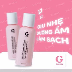 Combo Son Dưỡng Môi Mềm Mịn, Hồng Hào Môi 10G + Nước Tẩy Trang Mắt Môi Dịu Nhẹ 50Ml Glamzy
