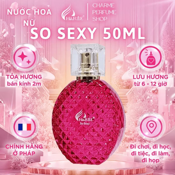 Nước Hoa Nữ Charme So Sexy 50Ml Lưu Hương Lâu Phong Cách Quyến Rũ, Sang Trọng, Hiện Đại Nước Hoa Chính Hãng