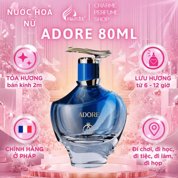 Nước Hoa Nữ Good Charme Adore Thơm Từ Nhóm Hoa Cỏ Tinh Hoa Mang Lại Phong Cách Trẻ Trung Sang Trọng 80Ml - Good Charme
