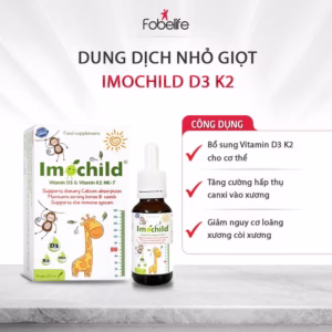 Siro Nhỏ Giọt Imochild D3 K2 Tăng Cường Khả Năng Hấp Thụ Canxi, Phát Triển Chiều Cao Cho Trẻ - Pháp Effeil
