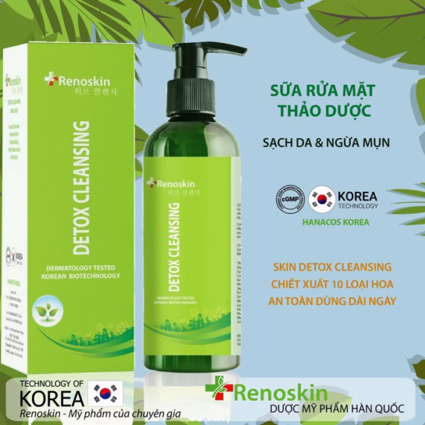 Sữa Rửa Mặt Thảo Dược Hàn Quốc Detox Cleansing 200Ml - Renoskin