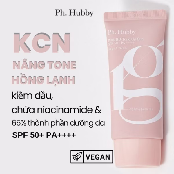 Hộp Kem Chống Nắng Thuần Chay Ph Hubby Pink Bb Tone Up Sun 50G Nâng Tone Hồng Lạnh