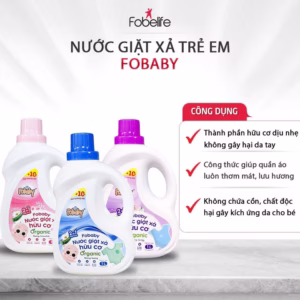 Nước Giặt Xả Hữu Cơ Em Bé Fobaby 1000Ml Lưu Hương Lâu An Toàn Cho Bé- Fobelife
