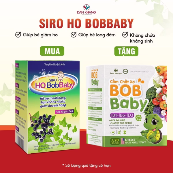Siro Ho Cho Bé Bobbaby Dân Khang Hỗ Trợ Thanh Họng Giảm Đau Rát Do Ho - Dân Khang
