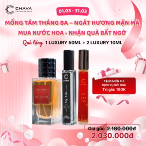 [Combo Quà Tặng] 1 Nước Hoa Luxury 50Ml + 2 Nước Hoa Luxury 10Ml - Chava