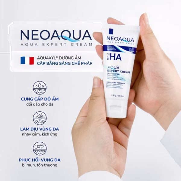 Combo 2 Tuýp Kem Dưỡng Ẩm Khóa Ẩm Phục Hồi Da 2In1 Neoaqua Cấp Nước Chuyên Sâu Ngừa Lão Hóa - Tuýp 50Gr