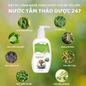 Nước Tắm Thảo Dược Dùng Tắm Gội Cho Bé 247 An Toàn Cho Trẻ Sơ Sinh Và Trẻ Nhỏ Chai 200Ml - Dược Phẩm Bảo Tâm
