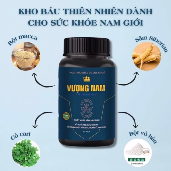Cải Thiện Sinh Lý Nam Giới, Giảm Đau Lưng, Mỏi Gói Vượng Nam Truemanly Hộp 30 Viên - Dược Phẩm Bảo Tâm