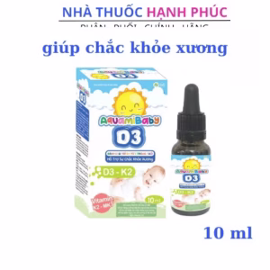 Vitamin Aquamibaby D3 Giúp Hấp Thu Canxi, Chắc Khỏe Xương Hộp 10 Ml - Hoàng Liên
