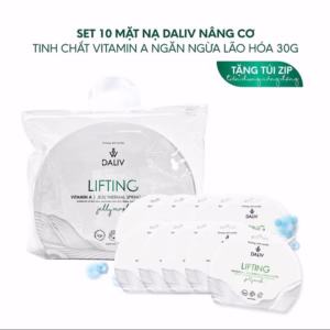 [ Tặng Thêm 2 Miếng ] Combo 10 Mặt Nạ Daliv Nâng Cơ Tinh Chất Vitamin A Ngăn Ngừa Lão Hóa 30G