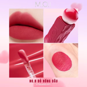 M.O.I - Son Tint Lì Cotton Candy No.08 Strawberry - Đỏ Hồng Dâu