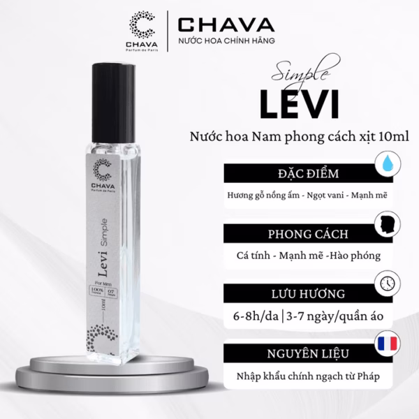 Nước Hoa Nam Mini Simple Levi 10Ml Phong Cách Xịt - Chava