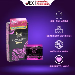 Bao Cao Su Jex Glamourous Butterfly Moist 500 Hộp 6 Chiếc