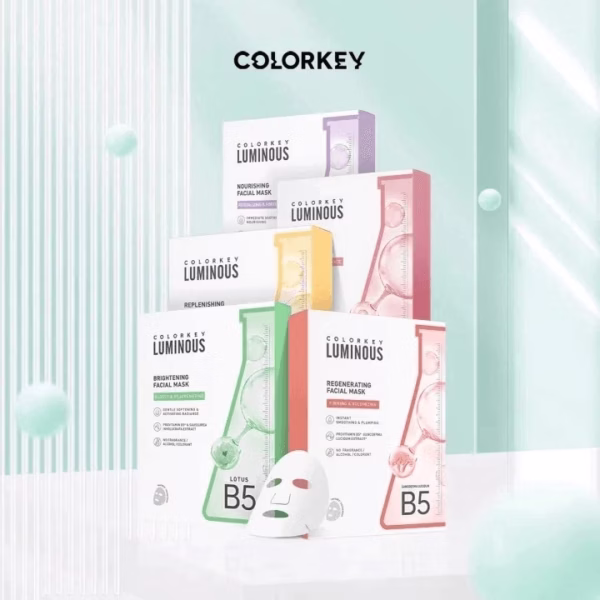 1 Hộp 10 Miếng Mặt Nạ Giấy Colorkey Luminous B5 Hỗ Trợ Phục Hồi, Cấp Ẩm Cho Làn Da 25Ml/Miếng
