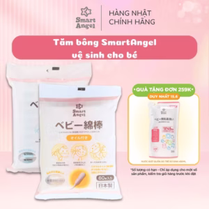 (Nội Địa Nhật) Tăm Bông Smartangel Thấm Dầu & Kết Dính Dễ Dàng Làm Sạch Kháng Khuẩn Cho Bé 60 Cây