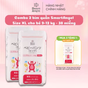 Combo 2 Tã/Bỉm Quần Smart Angel Cho Bé Từ 11-14Kg 38 Miếng (Hàng Nội Địa Nhật)